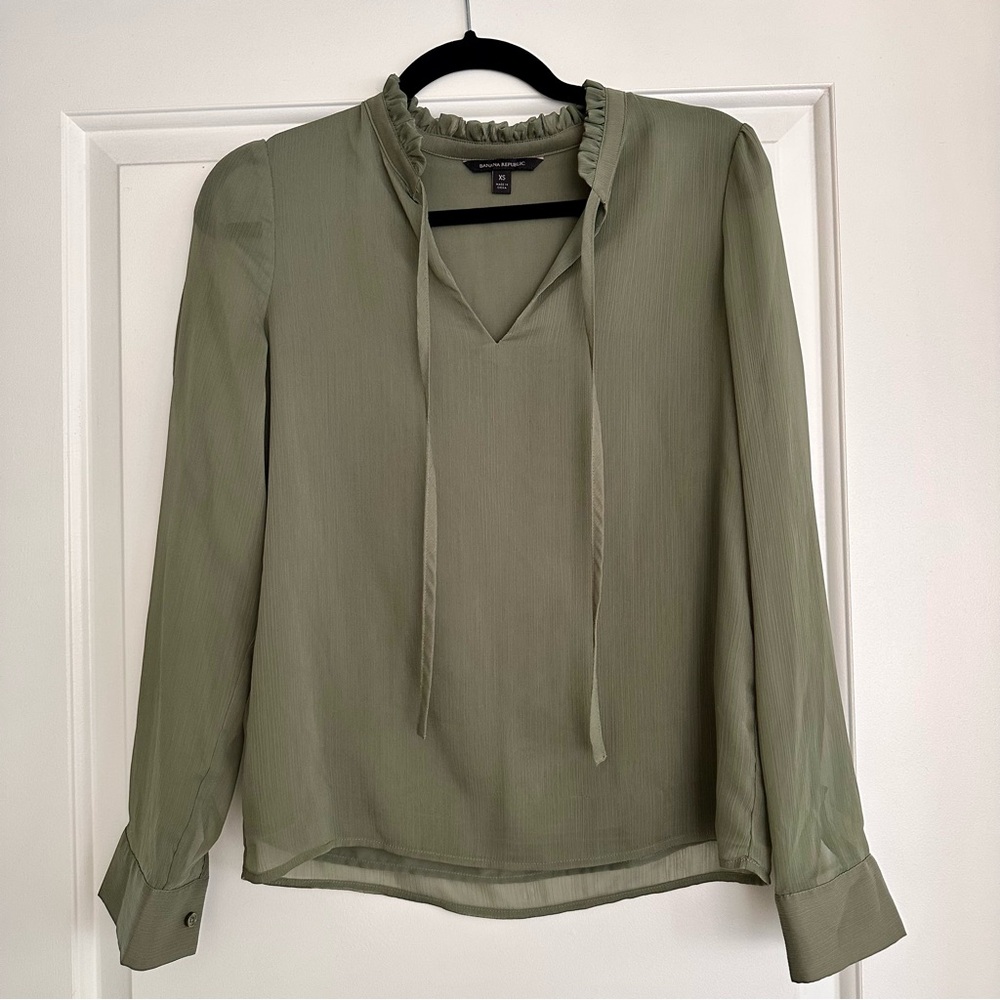 Elegant Olive Green Women's Blouse